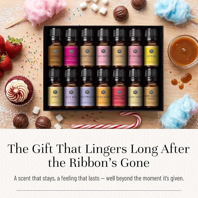 P&J Trading Sweet Essential Oil - 14x10ml Set, Premium Fragrance Oils for Candle Making, Diffuser, Soap, Perfume, Bath & Body, Cruelty-Free