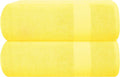 GLAMBURG Premium Cotton Oversized 2 Pack Bath Sheet 35x70-100% Pure Cotton - Ideal for Everyday use - Ultra Soft & Highly Absorbent - Machine Washable - Yellow