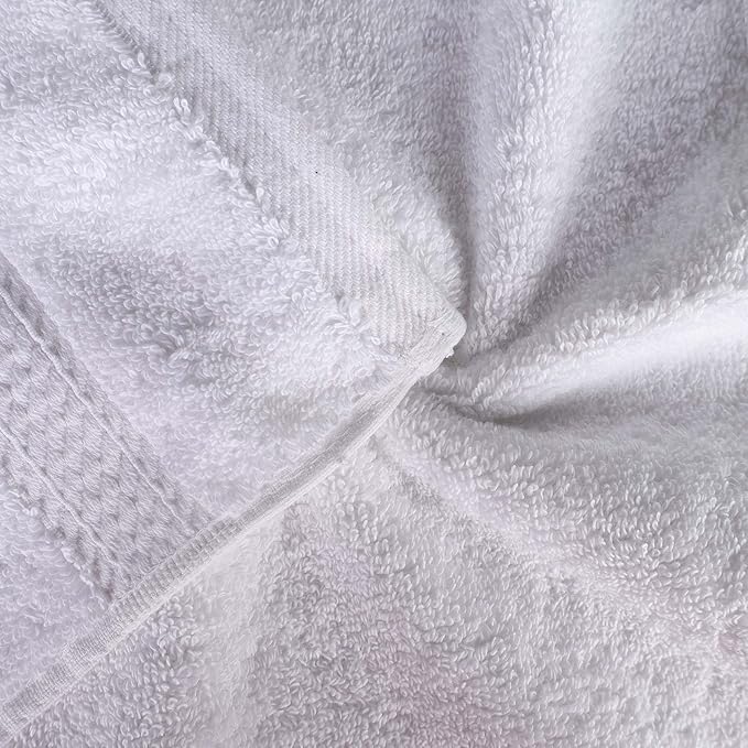 SUPERIOR Egyptian Cotton Pile Bath Sheet Set of 2, Ultra Soft Luxury Towels, Thick Plush Essentials, Absorbent Heavyweight, Guest Bath, Hotel, Spa, Home Bathroom, Shower Basics, White