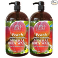 Dead Sea Collection Peach Body Wash for Women and Men - with Pure Dead Sea Minerals and Peach Extract - Cleanses and Moisturizes Skin - Pack of 2 (67.6 fl. oz)