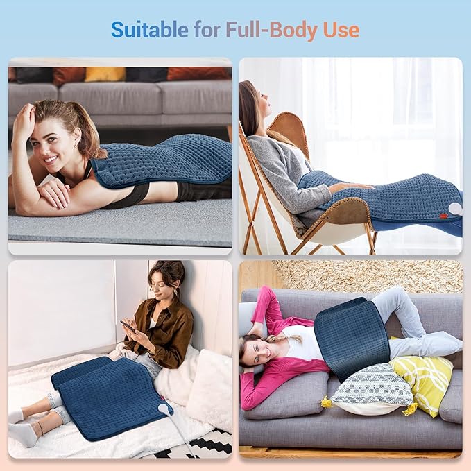 Comfytemp Extra Large Heating Pad for Back & Period, 33''x 17'' Electric Heating Pads for Neck/Shoulder, FSA Eligible Electric Throw, Mothers Day Gifts for Mom Women, Machine Washable, Auto Shut Off