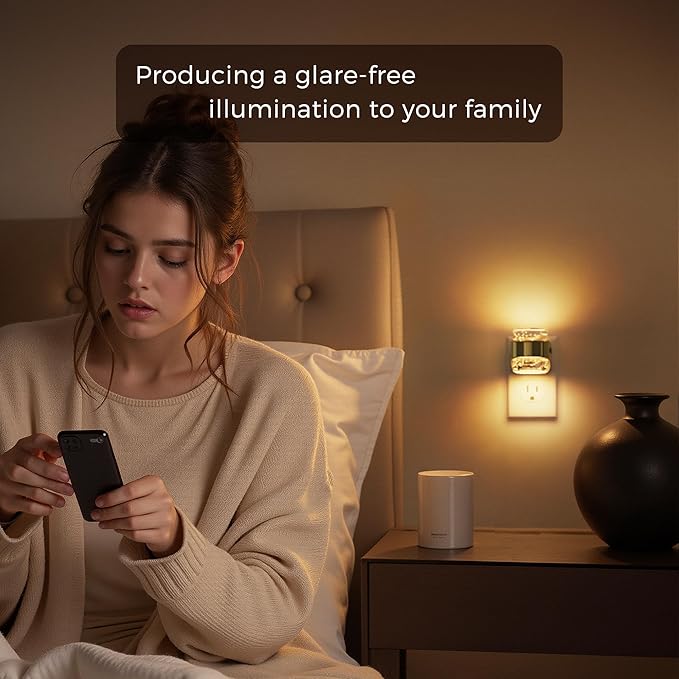 L LOHAS LED 2 Pack 3CCT Night Lights Plug into Wall, 3000K/4000k/5000K Adjustable Color Temperature Night Light,Bubble Nightlight with Dusk to Dawn Sensor for Rooms Bathroom Hallway