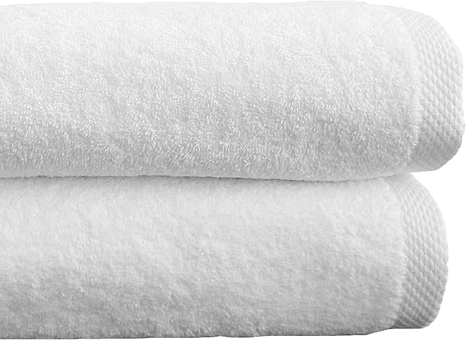 Classic Turkish Towels CTT - Premium Jumbo Bath Sheet 2 Pack, 100% Turkish Cotton, Absorbent & Ultra Comfy Bath Towel Sheets for Hotels & Spa | 35"x70" (White)