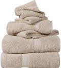SUPERIOR Egyptian Cotton Pile 6 Piece Towel Set, Includes 2 Bath, 2 Hand, 2 Face Towels/Washcloths, Ultra Soft Luxury Towels, Thick Plush Essentials, Guest Bath, Spa, Hotel Bathroom, Stone