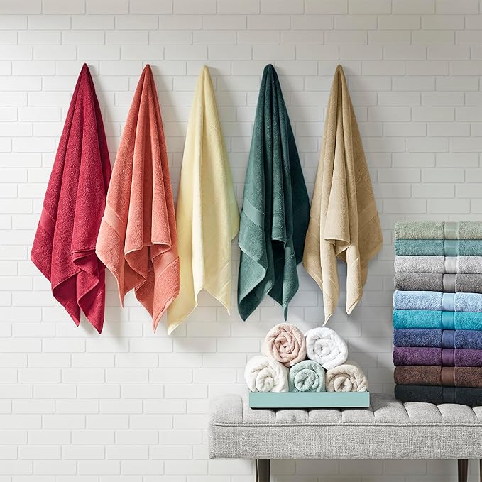 Madison Park 800GSM Bathroom Towel Set of 8 100% Cotton Bath Towel Set for Bathroom Luxurious Highly Absorbent 2 Bath Towels 2 Hand Towels 4 Washcloths Quick Dry Spa Quality Brown