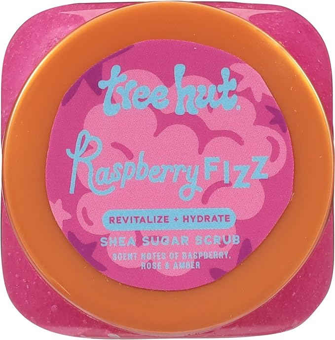 Tree Hut Mini Raspberry Fizz Shea Sugar Scrub, Exfoliating Body Scrub, Travel Size, 3.4 oz