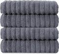 Classic Turkish Towels CTT Premium 4 Pack Bath Towels Set, Made with 100% Turkish Cotton, Spa & Hotel, Quick Drying Towels, Absorbent & Comfy | 27"x54" (Grey)