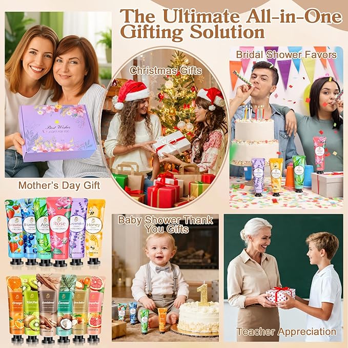96 Pack Mini Hand Lotion Bulk, Hand Lotion Travel Size, Hand Cream Bulk Gifts for Women, Party Favors, Thank You Gifts, Teacher Appreciation, Bridesmaid Gift, Nurses Gifts,Christmas Stocking Stuffers