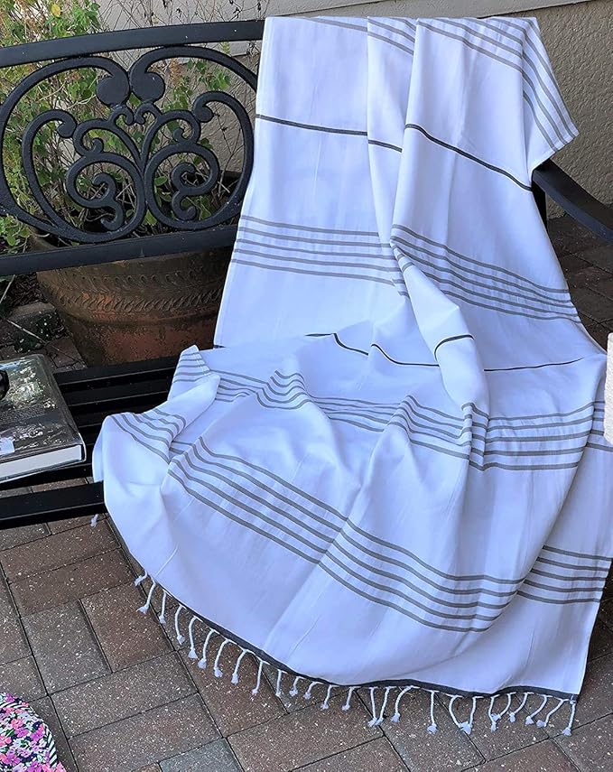 Prewashed, Soft, Original Turkish Peshtemal Towels Pestemal Towel Thin Camping Bath Sauna Beach Gym Pool Blanket Fouta Towels 100% Cotton Grey