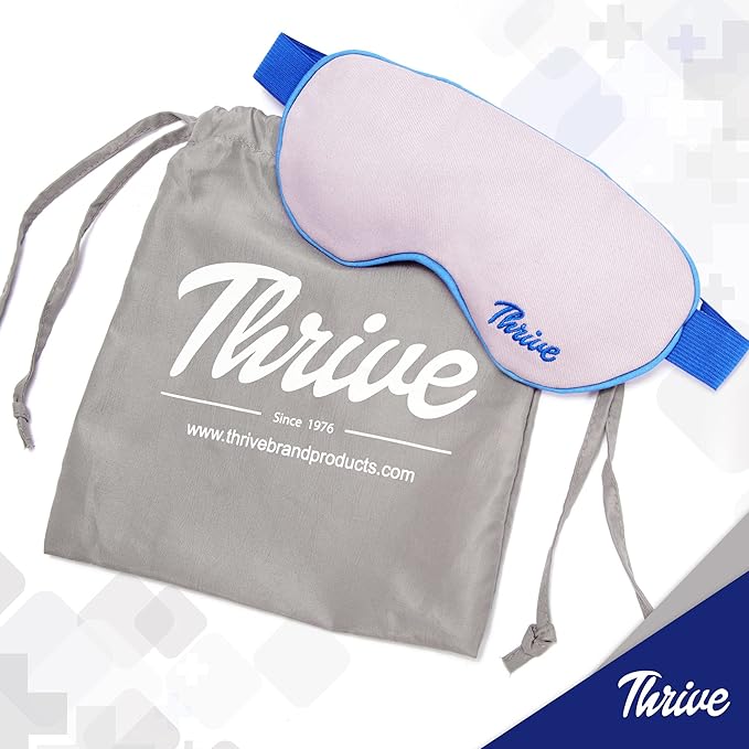 Thrive Clay Bead Eye Mask - Heated Eye Mask for Dryness Relief - Cold Compress for Puffiness - Stye Compress - Gray - with Washable Cotton Cover - Pack of 1