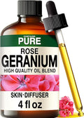 100% Pure Rose Geranium Oil - 4 Fl Oz Rose Geranium Essential Oil for Hair, Skin, Diffuser, Aromatherapy & DIY Soap Making Scent