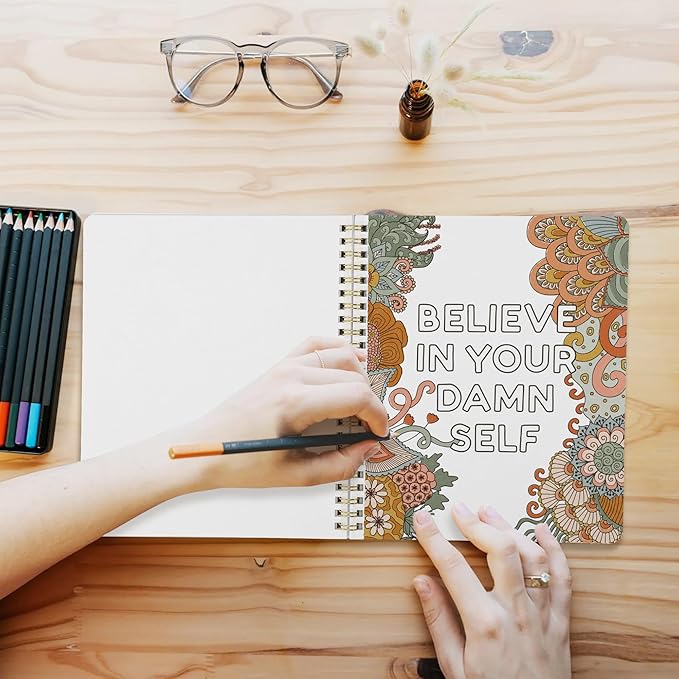 Beautiful Coloring Book Set of 2 for Adult Relaxation - Funny Coloring Books with Floral Designs for a lot of Laughs - The Perfect Stress-Relieving Gift for Women