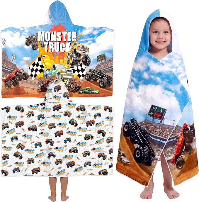 Peryiter 2 Pcs Truck Beach Towel Quick Dry Towels Swimming Bath Shower Pool Travel Trips Vacations Absorbent Soft Beach Blanket, 50 x 30 Inches