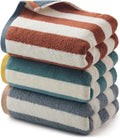 REDKISS 3-Pack Premium Hand Towels for Bathroom - 12 x 28 Inches 100% Cotton Towels, Ultra Soft and Highly Absorbent Striped Hand Towel for Bath, Gym, Hotel, Kitchen and Spa