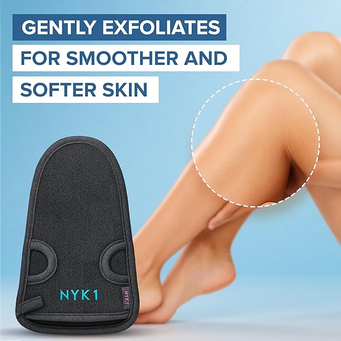 DEEP Exfoliation Body Exfoliating Glove for Dead Skin Removal (1 Glove) NYK1 Exfolimitt Exfoliating Mitt for Smooth, Healthy & Glowing Skin - Washable, Quick-Drying & Gentle On Skin