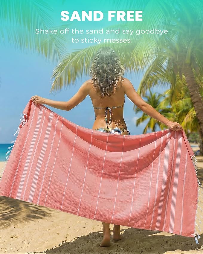 4 Packs Turkish Beach Towels Gym Towel Camping Blanket Xl Large Big Size Sandfree Sandrpoof Thin Fast Drying Packable Honeymoon Travel Essential Summer Vacation Accessories Hawaii Trip Necessities