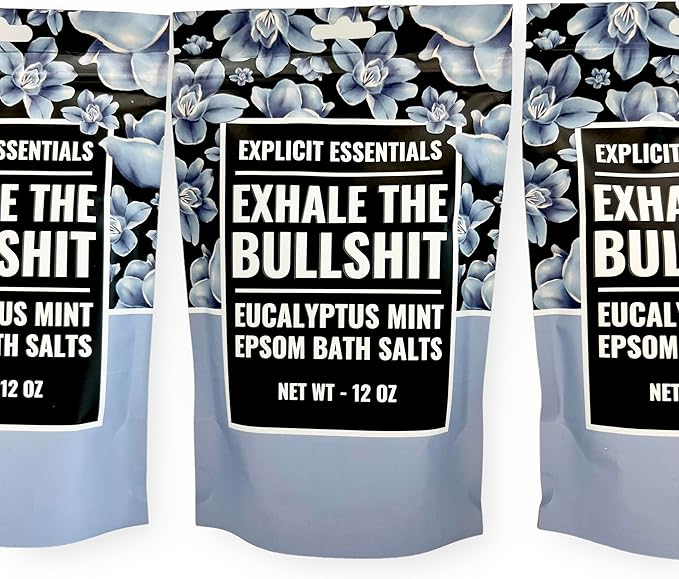 Explicit Essentials Eucalyptus Mint Epsom Bath Salts, Relaxing Aromatherapy Blend, 12 oz