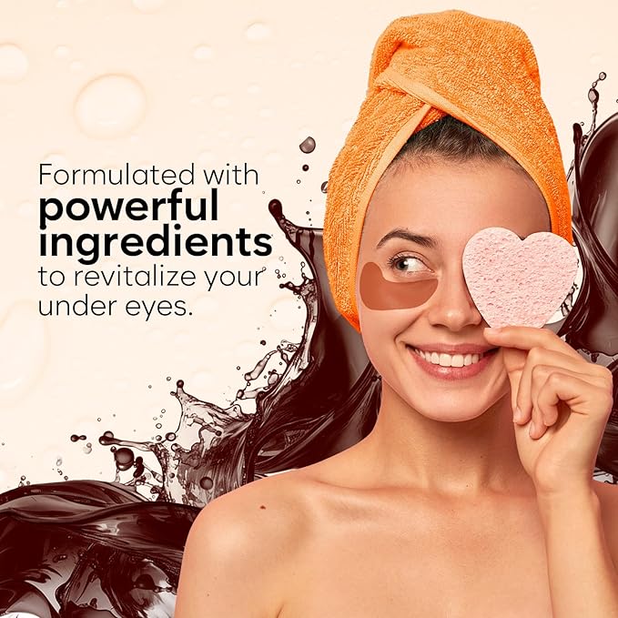 BLOOMORA Caffeine Under Eye Patches (30 Pairs), Under Eye Mask for Puffy Eyes, Appearance of Dark Circles, Cooling & Hydration, Self Care & Skincare Gifts for Women, Patch Yeux