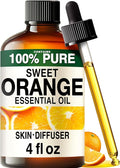 100% Pure Orange Oil - 4 Fl Oz Orange Essential Oil for Hair, Skin, Diffuser, Aromatherapy & DIY Soap Making Scent