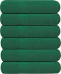 KAHAF COLLECTION 6 Pack Bath Towels Set (27 x 54 Inches) 100% Ring Spun Cotton, Lightweight, Quick Dry, Highly Absorbent Towels (Dark Green, (27x54) Inches)