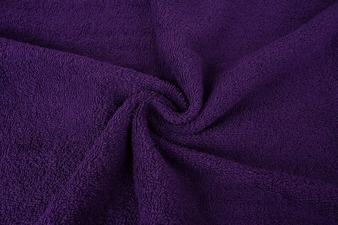 CASA COPENHAGEN He & She 4Pcs 100% Egyptian Cotton Large Designer Towels Gift Set- Violet - Turquoise, 550 GSM, 55"x27", 4Bath Towels for Bathroom (Box Pack, Set for Women & Men)