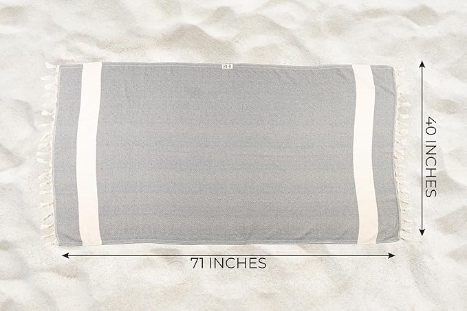 Turkish Beach Towel Oversized Clearance XL 40x71- Sand Free - 100% Cotton Soft Quick Dry - Extra Large Blanket Travel and Pool Towels for Adults- Cloud Sandproof, Beach Essentials for Women