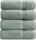 Springtree Home Luxury Bamboo Rayon Bath Towel Set of 4 | 35% Bamboo Rayon - 65% Cotton | Absorbent Quick-Dry Towels for Bathroom | Oeko-TEX Standard 100 Cotton | Eucalyptus