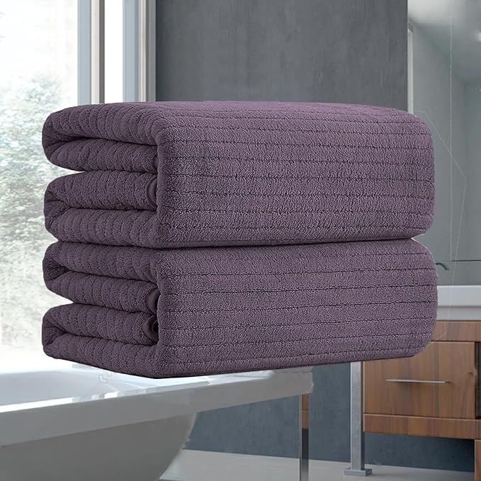 Hailea Hand Towels Set 16x31 Inches,Soft Microfibers Bathroom Towel Set 2 Pack,Highly Absorbent Quick Dry Luxury Towel Hotel Spa Gym Hand Towel Collection for Bathroom,Dark Purple