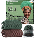 African Net Sponge Authentic - 2 Pieces Exfoliating Body Scrubber Bath Sponge - Washcloth Back Scrub for Shower Body Exfoliator - Face & Skin Care Bathroom Essentials for Women