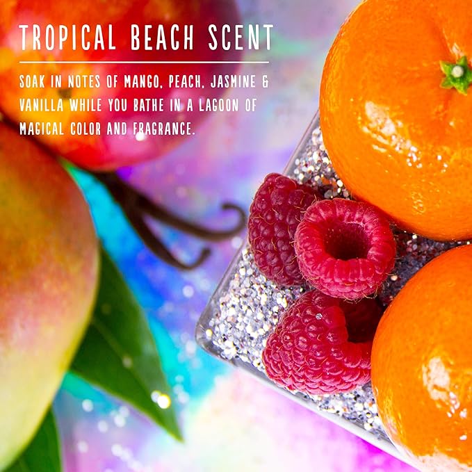 Hallu Unicorn Large Bath Bomb, Mango Peach and Vanilla Scent, 140 g, Pack of 8
