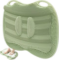XL Shower Foot Scrubber Mat, Silicone Feet Massage Cleaner Dead Skin Toes Clean Pad without Bending Non-slip Suction Cups -Improve Circulation for Feet Beauty Exfoliate Smooth Achy 17.2*13" Sage Green