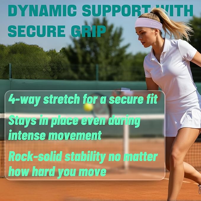 Anti-Slip & Ultra-Light Wide Headband for Sports, Yoga, Running, Gym, Spa, Makeup & Daily Use