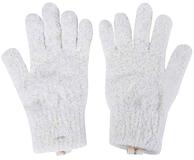 CleanLogic Exfoliating Bath and Shower Gloves, Certified Organic, 1 Pair