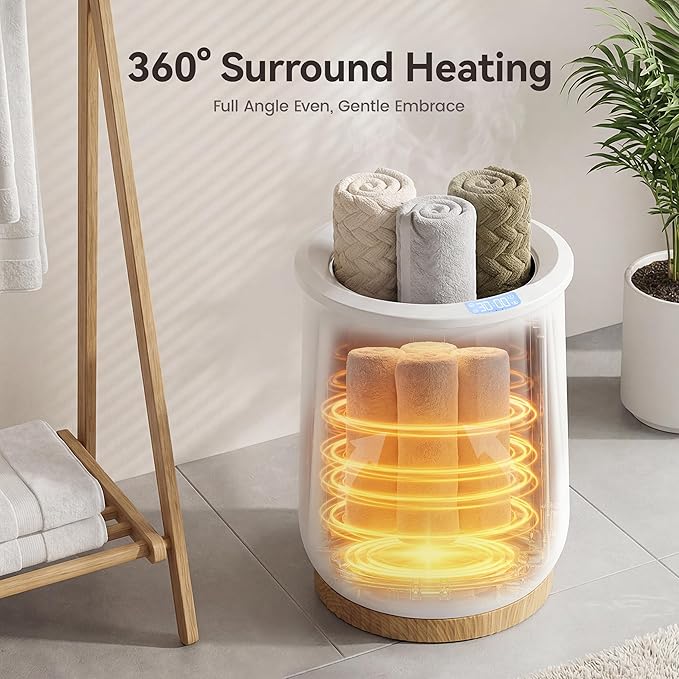 Keenray Upgraded Towel Warmer Bucket, Large Towel Warmer with 3 Heating Modes, Heat Time 30/45/60/90 Min Adjustable and Up to 24 Hour Delay Timer, Towel Heater for Oversize Bathrobes Blankets, CL1Plus