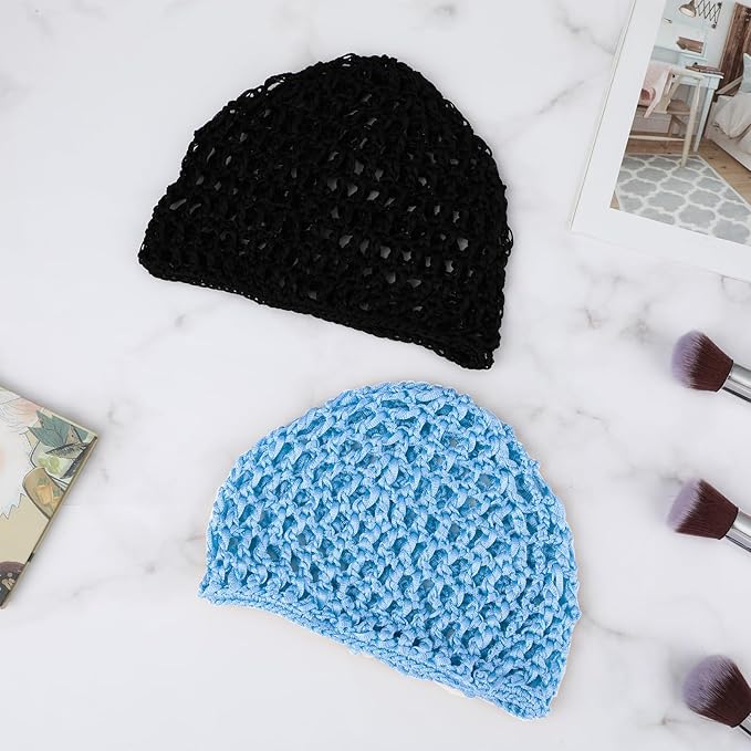 WLLHYF Wig Cap Thick Long Hair Caps Adjustable Net Mesh Braided Weaving Making Crochet Sew Weave Fishnet Grip Headband