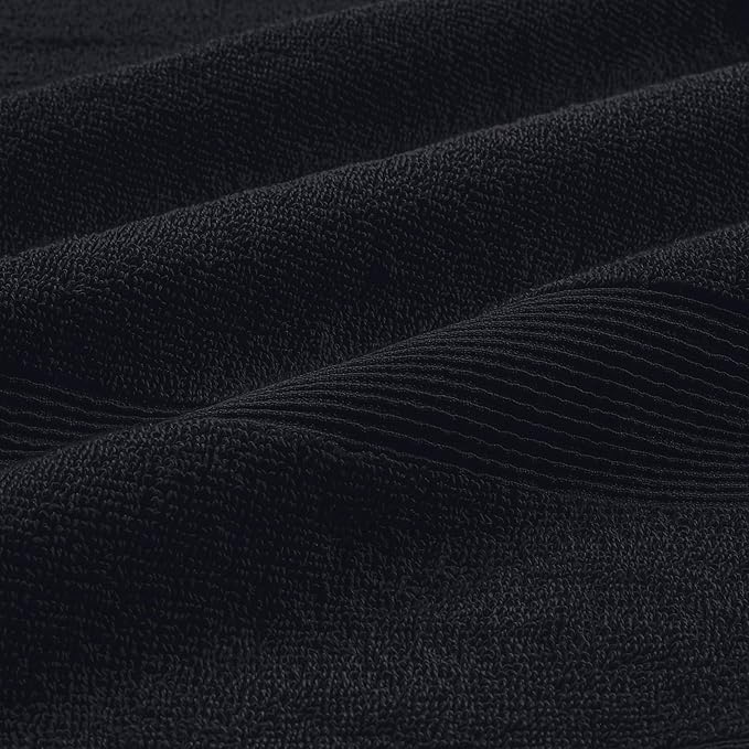 Belizzi Home 4 Pack Bath Towel Set 27x54, 100% Ring Spun Cotton, Ultra Soft Highly Absorbent Machine Washable Hotel Spa Quality Bath Towels for Bathroom, 4 Bath Towels Black