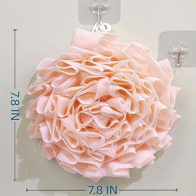 3-Pack Bath Loofah Set with Dual-Sided Shower Puff - Includes Soap Pocket, Hanging Rope, and Gift Box - Loofah for Women and Men - Shower Sponge for Body with Rich Lather（ Beige & Pink & Gray ）