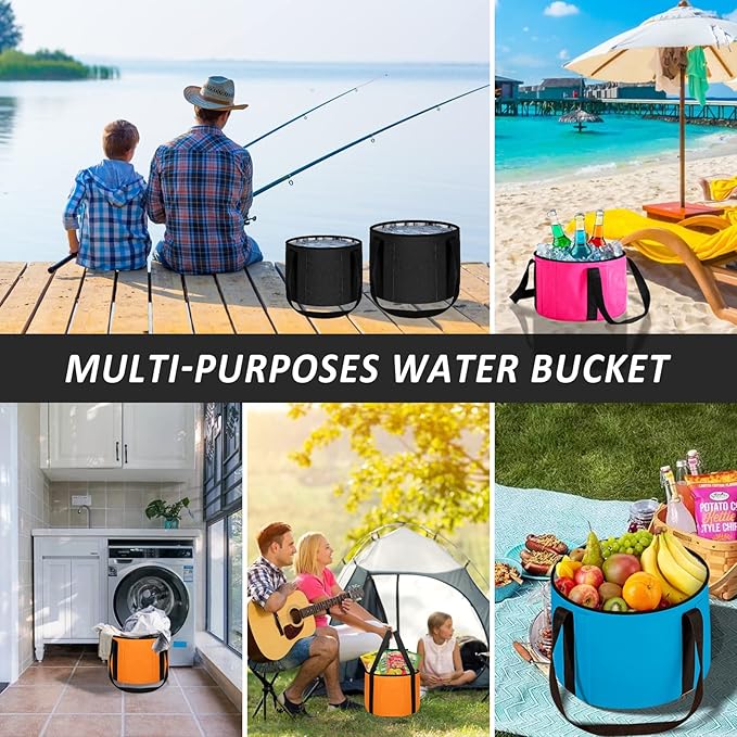 Foot Bath Basin 30L Collapsible Bucket, Portable Foot Soak Tub Feet Soaking Bucket for Outdoor Travel, Camping, Fishing（Black)
