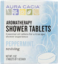 Aura Cacia Peppermint Shower Tablets - Reviving Aromatherapy Steamers with Pure Essential Oils - Energizing Morning Shower Experience | 3 Ounce (Pack of 3)