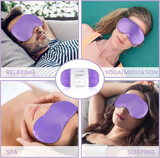 SuzziPad Yoga Eye Pillows for Relaxation with Aromatherapy, Weighted Eye mask for Sleeping, Hot & Cold Therapy Compress for Dry Eyes, Meditation Gifts for Women, Purple, 6 Packs