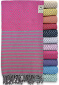 RAY SILVER Turkish Beach Towel – 100% Turkish Cotton 40"x71" Quick Dry Oversized Beach Towel Sand Free Lightweight Turkish Towel for Travel Camping Bath Sauna Beach Pool Gym Yoga