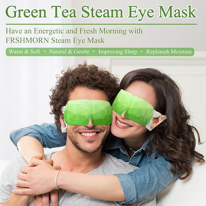 16Packs Steam Eye Mask, Heated Eye Mask for Sleeping, Warm Compress for Eyes, Self Heating Disposal Steam Mask for Home Sleep, Office, Spa, Travel Essentials Mothers Day Gifts (Green Tea)
