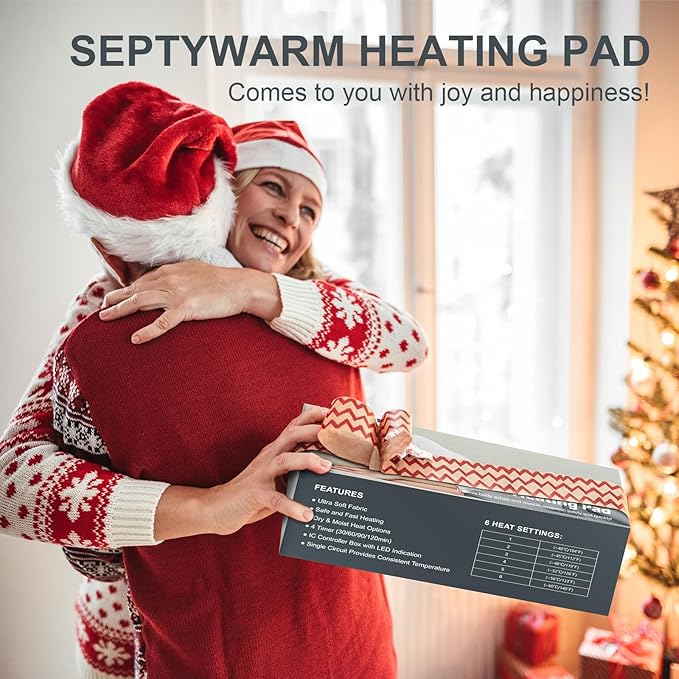 Heating Pad for Back, Electric Heating Pads for Cramps/Abdomen/Waist/Shoulder with 6 Heat Settings and Auto-Off, Moist/Dry Heat pad, Mothers Day Gifts for Mom Women Wife Grandma, 12" x 24" (Dark Gray)