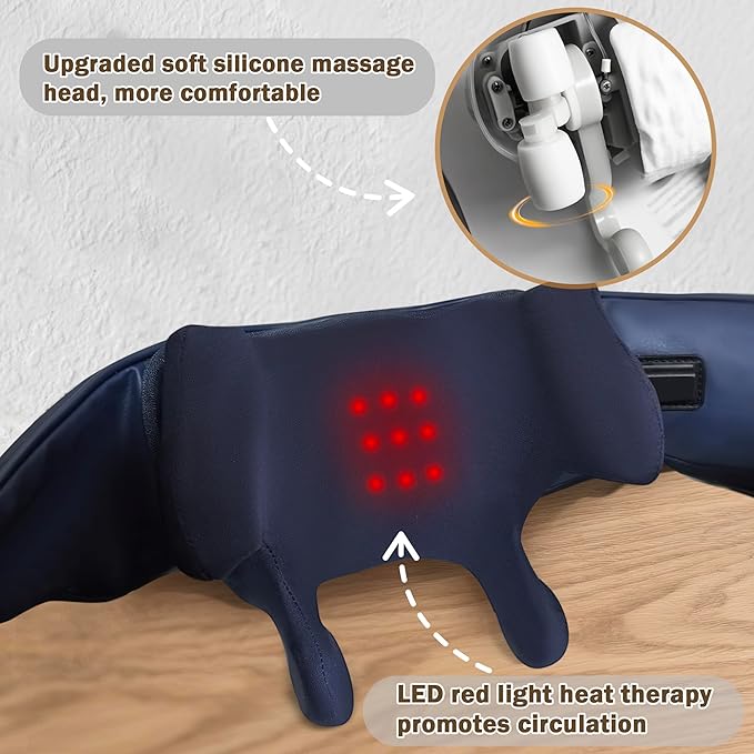 Joyset Cordless Neck Massager with Heat, 6D Deep Kneading Neck Shoulder Massager for Pain Relief, Shiatsu Massager for Shoulder, All Body, 2 Speed Intensities