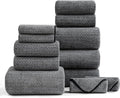 Ultra Soft Bath Towel Set,12 Piece (4 Bath Towels,4 Hand Towels,4 Washcloths) Family Bathroom Towel Set with Hanging Loops,Quick Dry Extra Absorbent Fluffy Shower Towel for Bathroom,Hotel,Spa-Black