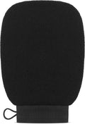 Valitic Exfoliating Glove Body Scrubber - Exfoliating Mitt Dead Skin Remover, Shower Face and Body Exfoliator - Korean Style Skin Scrubber Washcloth - Spray and Self Tan Remover, 1 Black