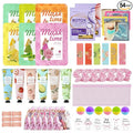 54PCS Spa Party Supplies for Girls, Spa Party Favors Include Facial Masks,Under Eye Patches, Lip Balm, Foot Bath Bombs, Hand Cream, Compressed Towel, Hair Band for Six Girls, Sleepover Party gifts