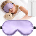 Kids Sleep Mask, Kids Eye Mask for Boys Girls, Kid Silk Eye Masks with Adjustable Strap for Sleeping, 100% Light-Blocking Sleep Eye Cover, Includes Protective Laundry Bag (Purple)