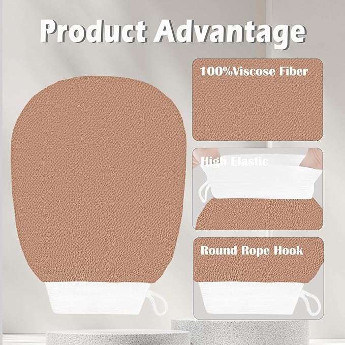 Ultra Thin Version Exfoliating Glove(1pc)-Remove Unnecessary Dead Skin and Exfoliator（Light Coffee）