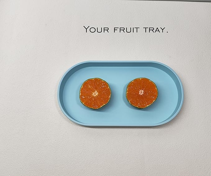 Blue Small Tray (10 inch), 3 Pack Oval Tray for Kitchen Counter, Bathtub Bathroom Vanity Items, Countertop Organizer, Coffee Accessory, Bar, Serving Seasoning, Salt and Pepper, Soap, Perfume.
